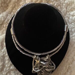 Twisted Silver Knot Necklace